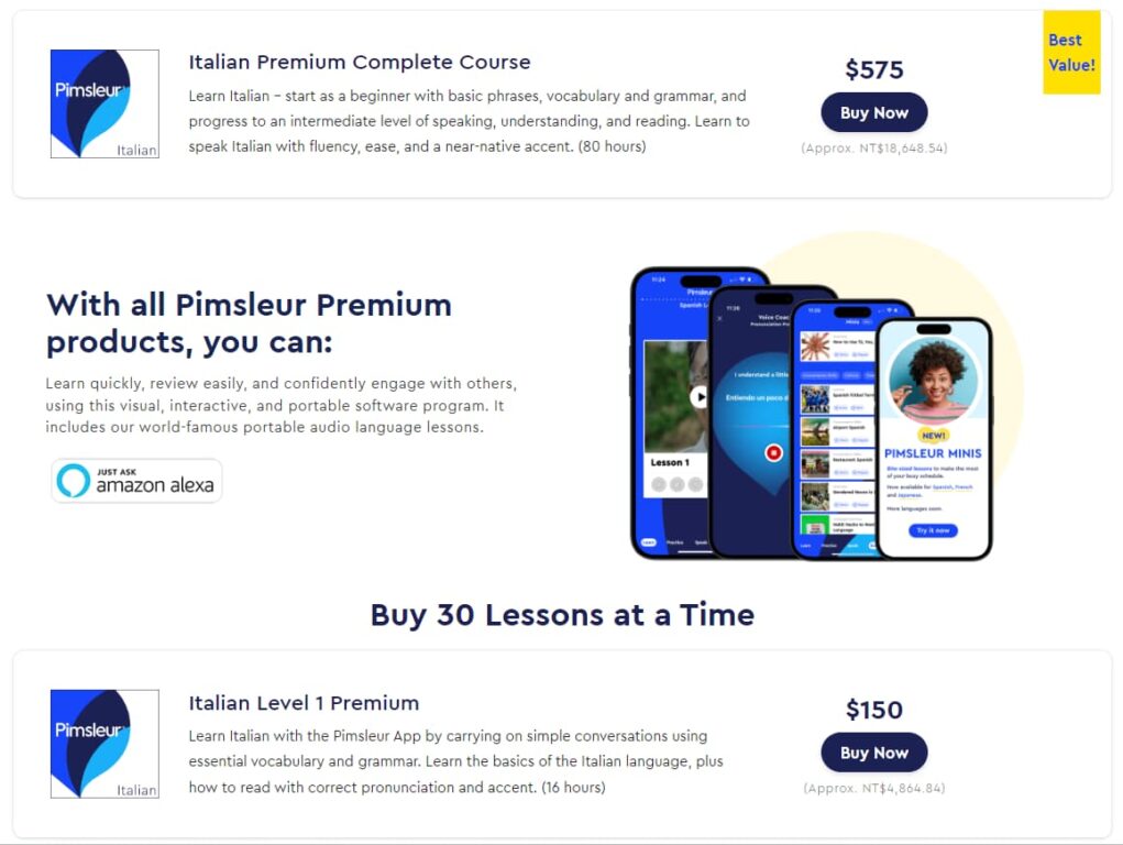 best italian courses